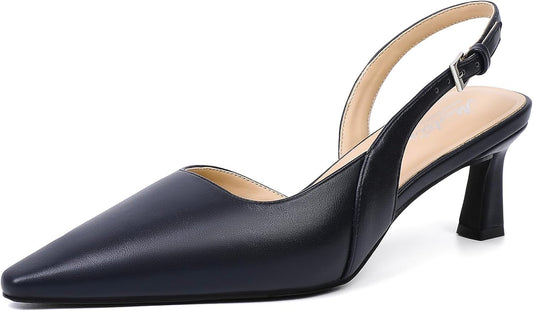 Trendy Kitten Heels for Women Slingback Pointed Closed Toe