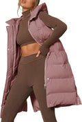 Inorin Womens Down Vest with Hooded Stand Collar - Warm Long Vest