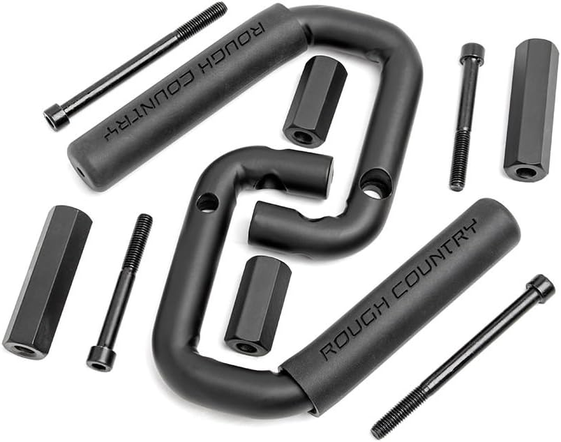 Rough Country Front Black Steel Grab Handles for Jeep Wrangler JK