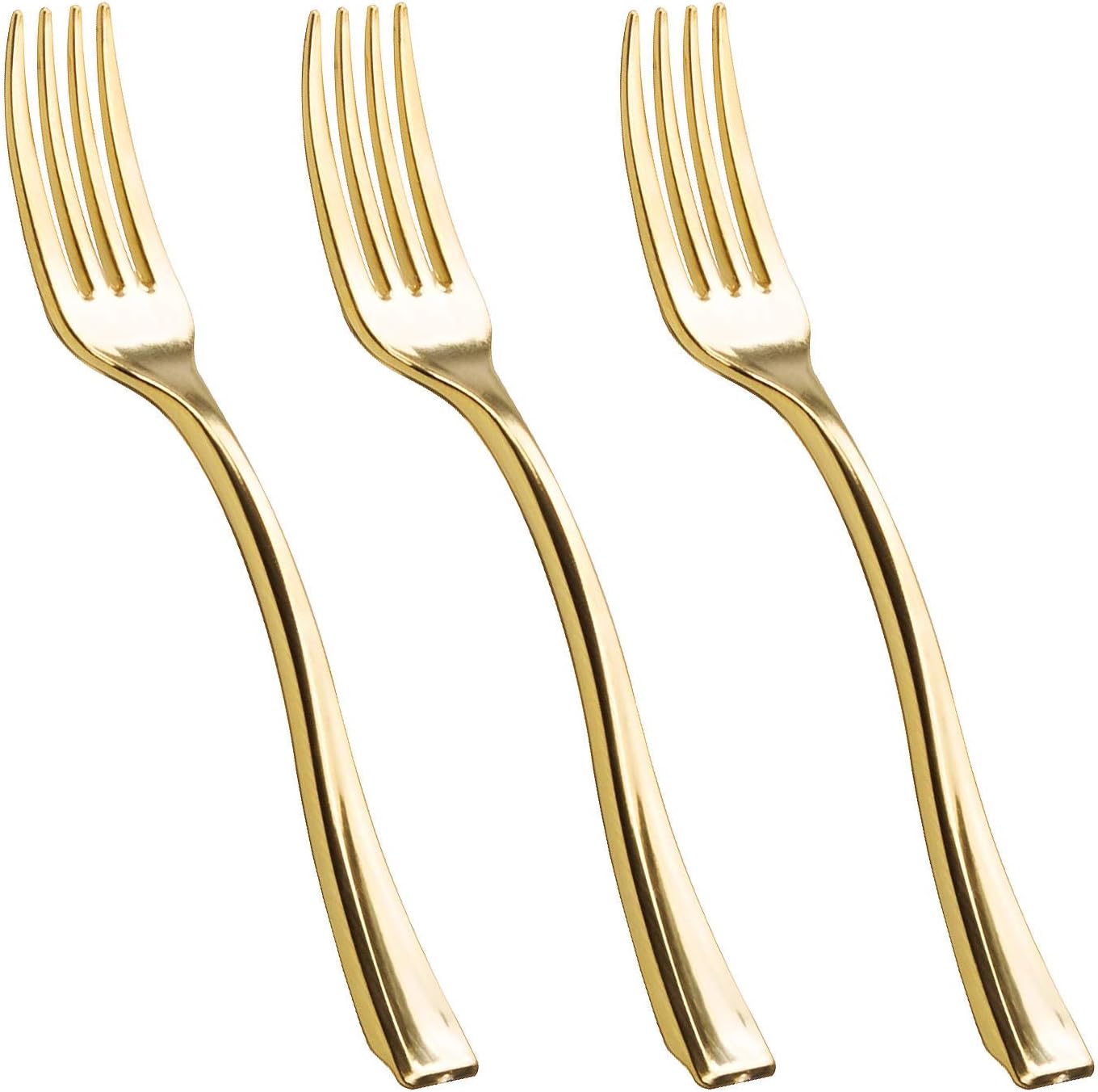CertBuy Gold Mini Forks - 300 Pack | Heavy Duty Disposable