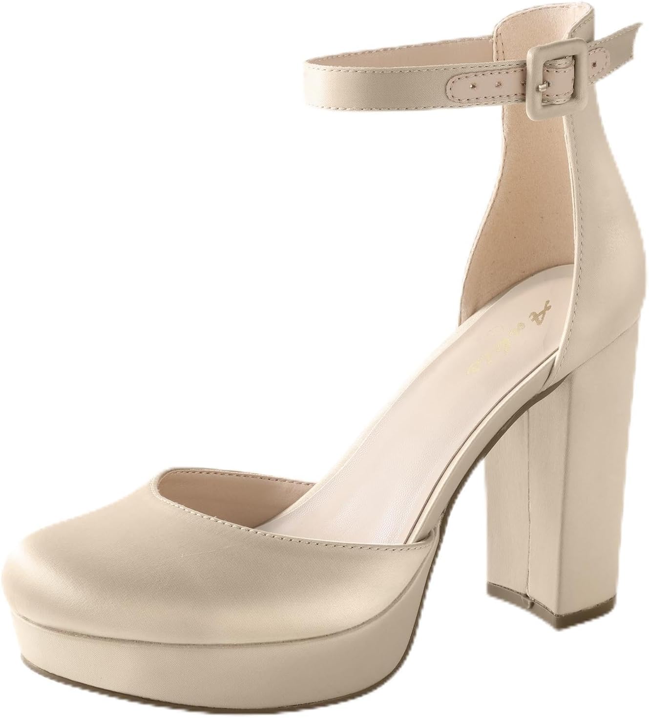 Ankis Closed Toe Platform Heels for Women - 4 Inch Chunky Pumps