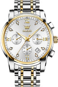 OLEVS Men's Stainless Steel Chronograph Watch with Luxury Design