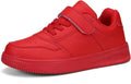 Unisex-Child Leather Lightweight Breathable Knit Sneakers - Easy On