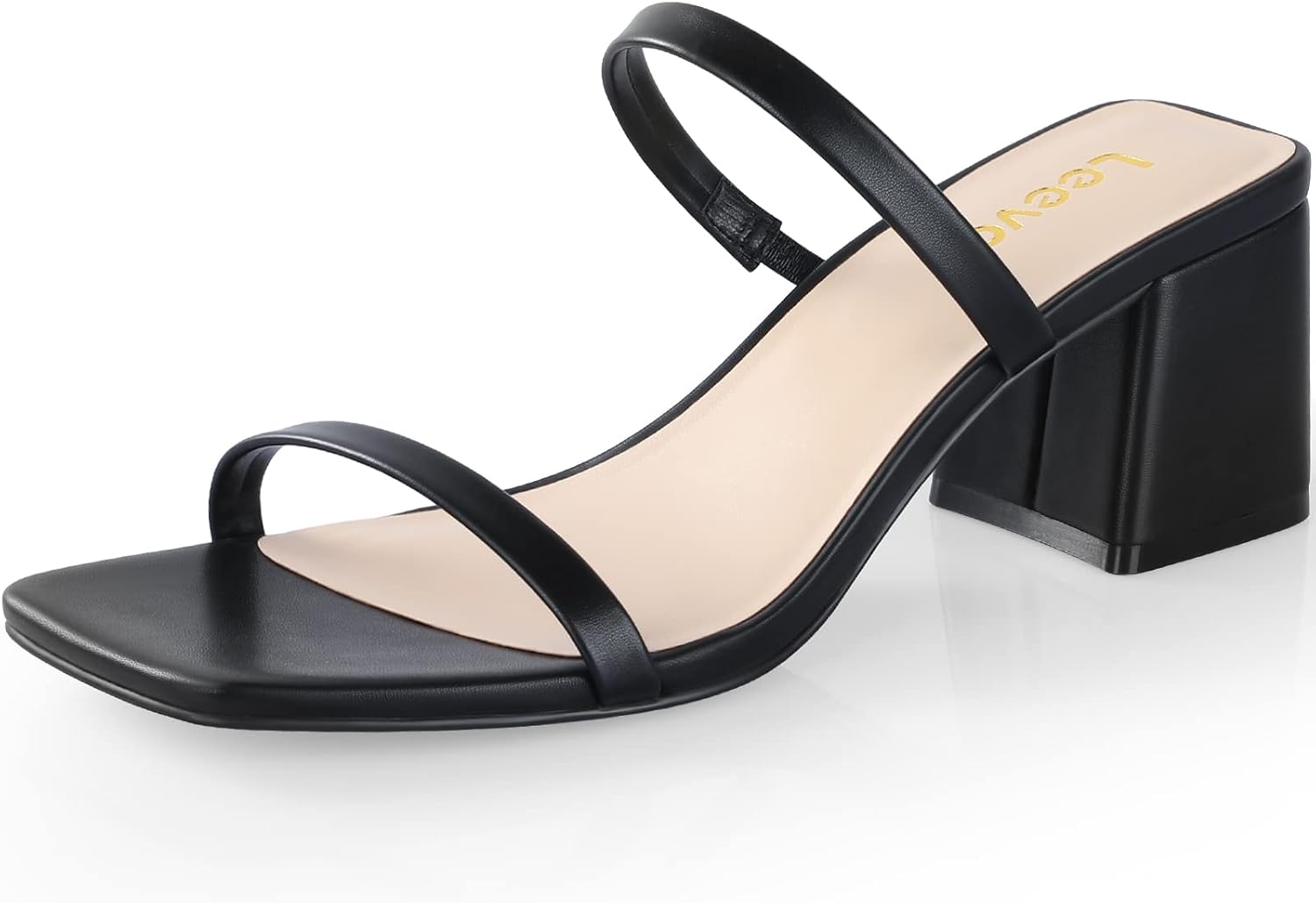 Square Toe Heeled Sandals for Women - Stylish Low Block Heels