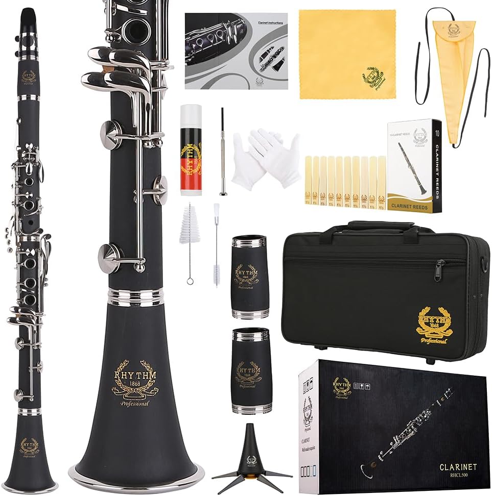Rhythm Bb Clarinet for Beginners with Case and Accessories