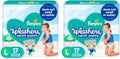 Pampers Splashers Swim Diapers Size L Pack of 2 - Gap-Free Fit