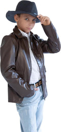 ComfyCamper Kids Teens Faux Leather Jacket Costume Brown - Vintage