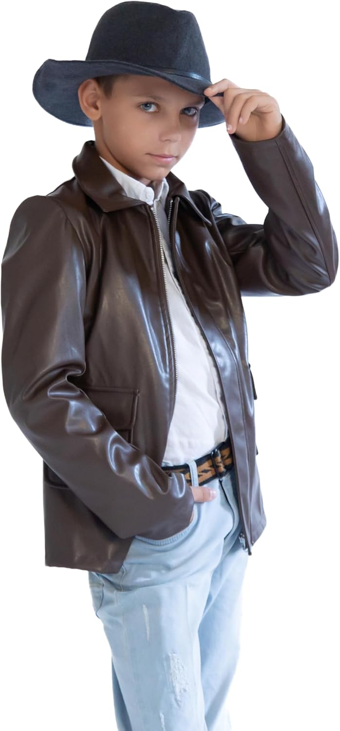 ComfyCamper Kids Teens Faux Leather Jacket for Jungle Explorer