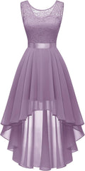 Womens Hi Low Lace Cocktail Dress 2025 - Sleeveless Chiffon