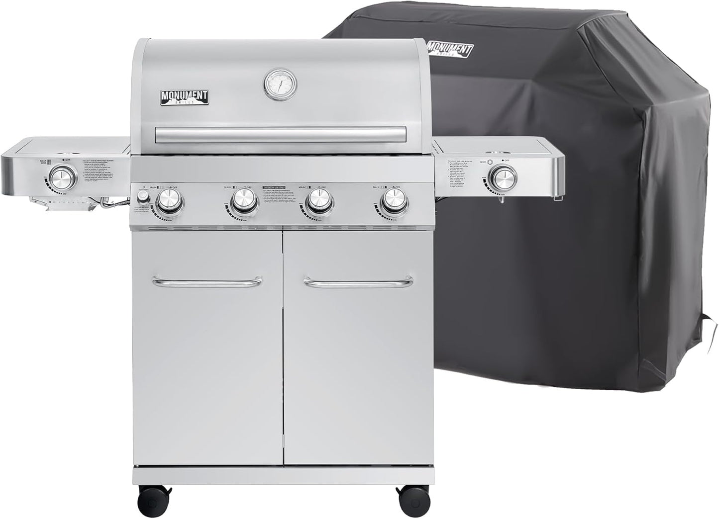 Monument Grills 4-Burner Propane Gas Grill with BBQ Cover
