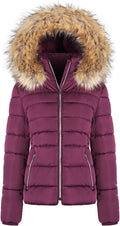 Womens Fur Hooded Thickened Jacket with Fleece Lining - Cozy Winter