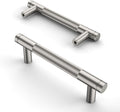 3.75 in Brushed Satin Nickel Cabinet Pulls 10 Pack - Knurled Texture
