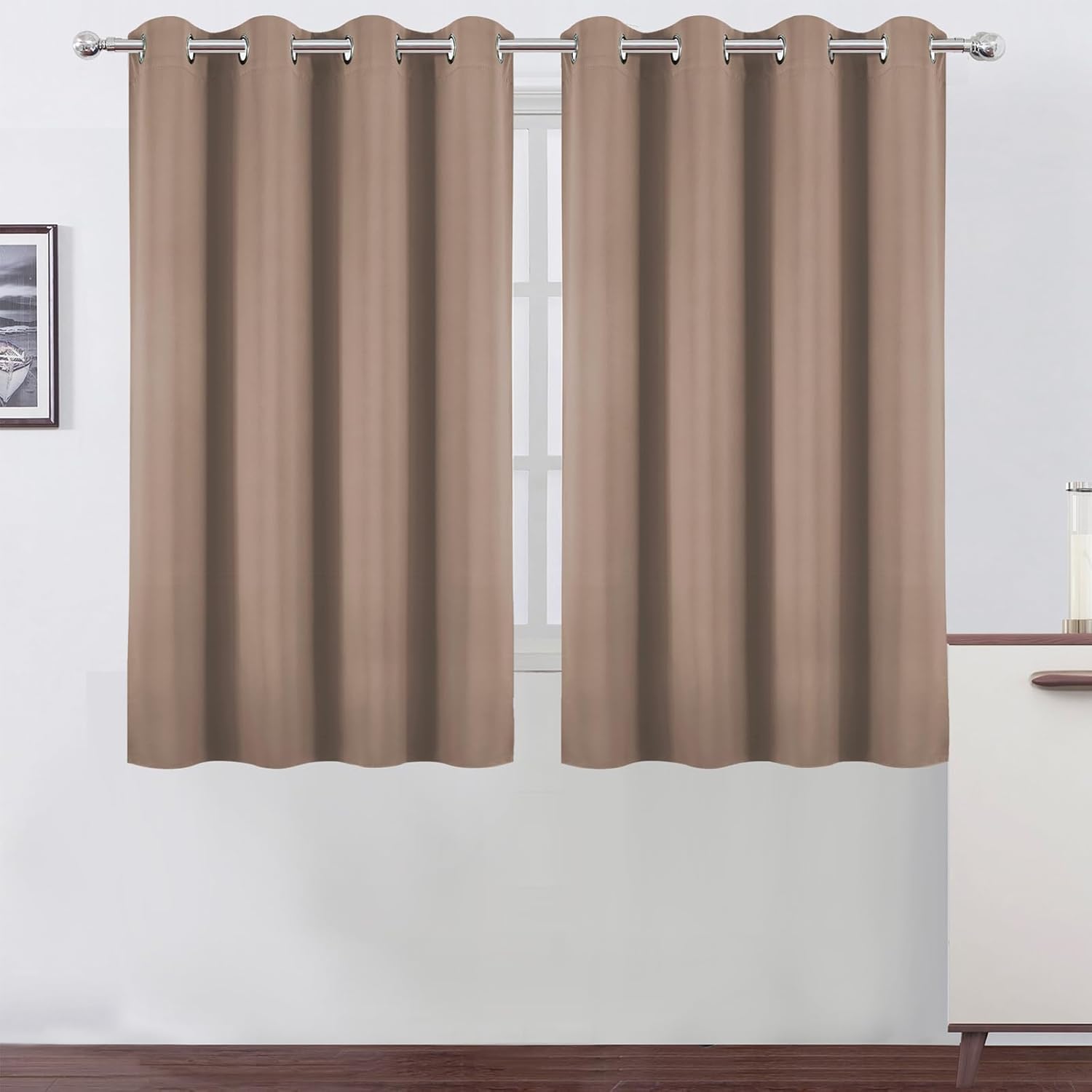 Blackout Curtains for Bedroom and Living Room - 66 x 54 Inch Set