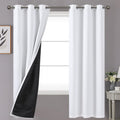 YoungsTex 100% Blackout Curtains 72 in Length - Pure White, 2 Panels