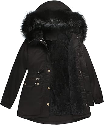 MODFUL Women's Warm Winter Heavy Coat with Fur Hood for Comfort