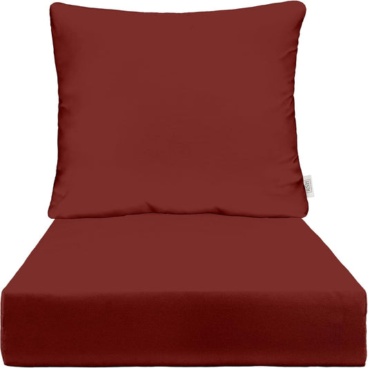 Sunbrella Deep Seating Cushion Set for Outdoor Chairs | Burgundy