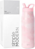 Insulated Water Bottle with Straw Lid - 34oz Blush Tie Dye