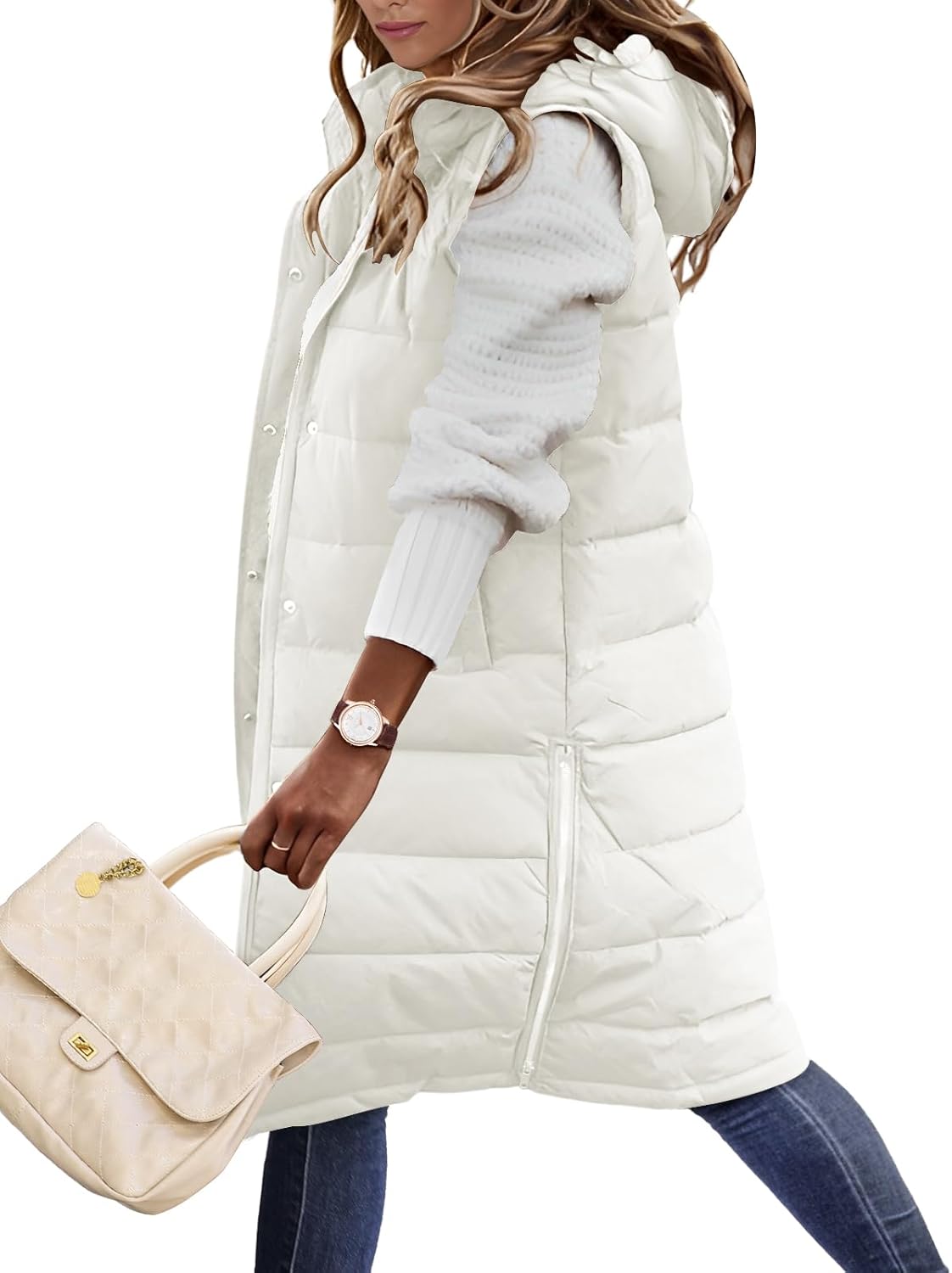 HEEKPEK Womens Puffer Vest: Stylish Warm Hooded Jacket