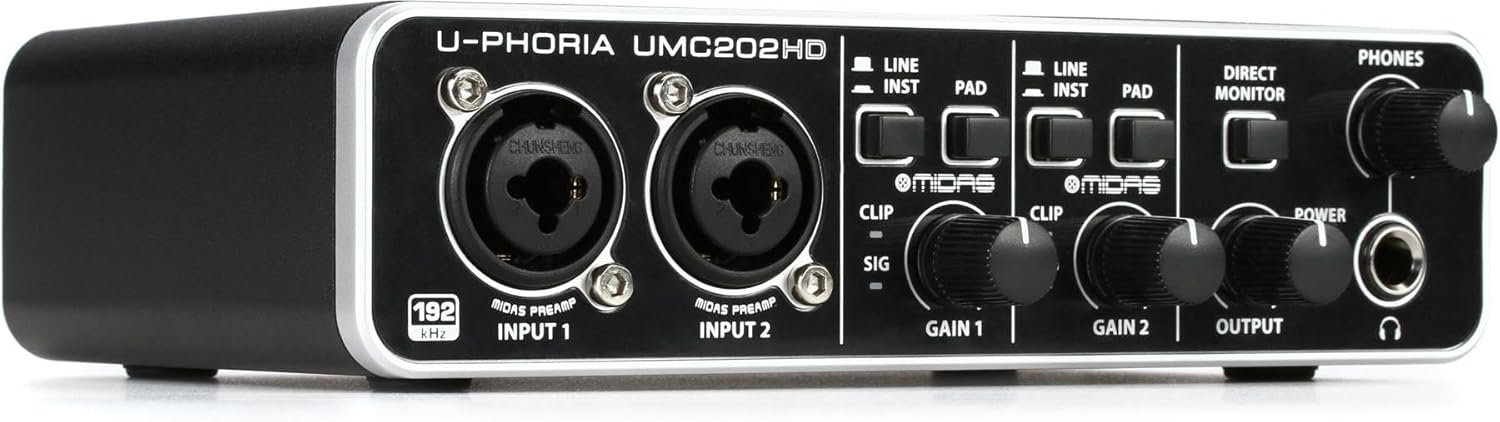 Behringer UMC202HD Audiophile USB Audio Interface for Recording