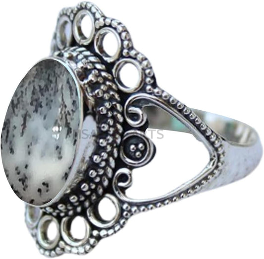 Solid 925 Sterling Silver Ring with Genuine Black Onyx Gemstone