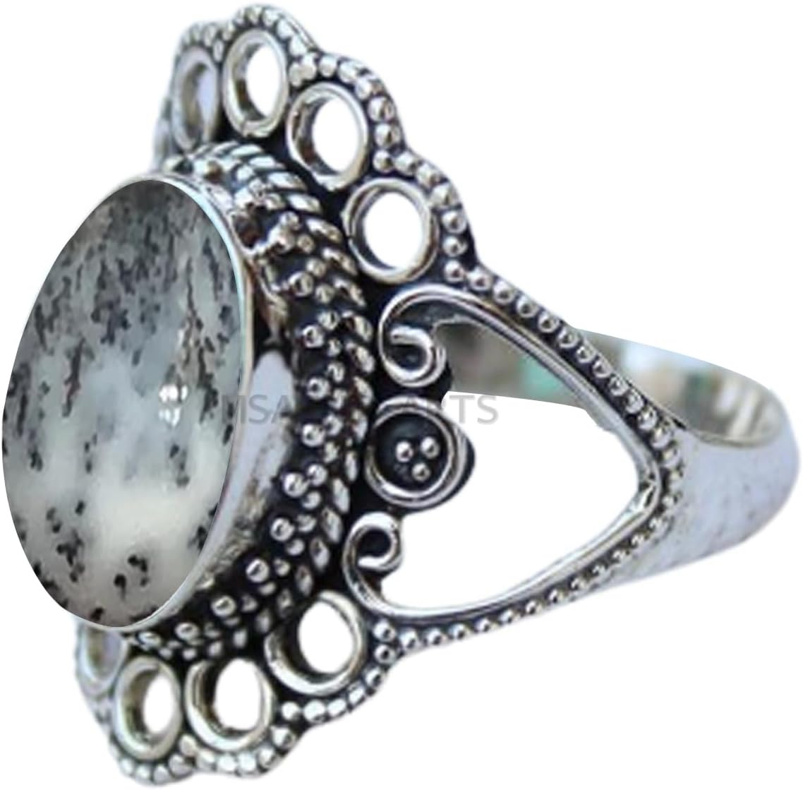 Solid 925 Sterling Silver Ring with Genuine Black Onyx Gemstone