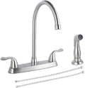 HOTIS Kitchen Faucet with Side Sprayer - Brushed Nickel 360 Swivel