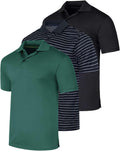 Men's Quick-Dry Athletic Polo 3 Pack - Big & Tall Options
