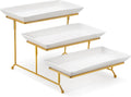 3 Tier Serving Trays for Party 12 in Porcelain White - Elegant Display