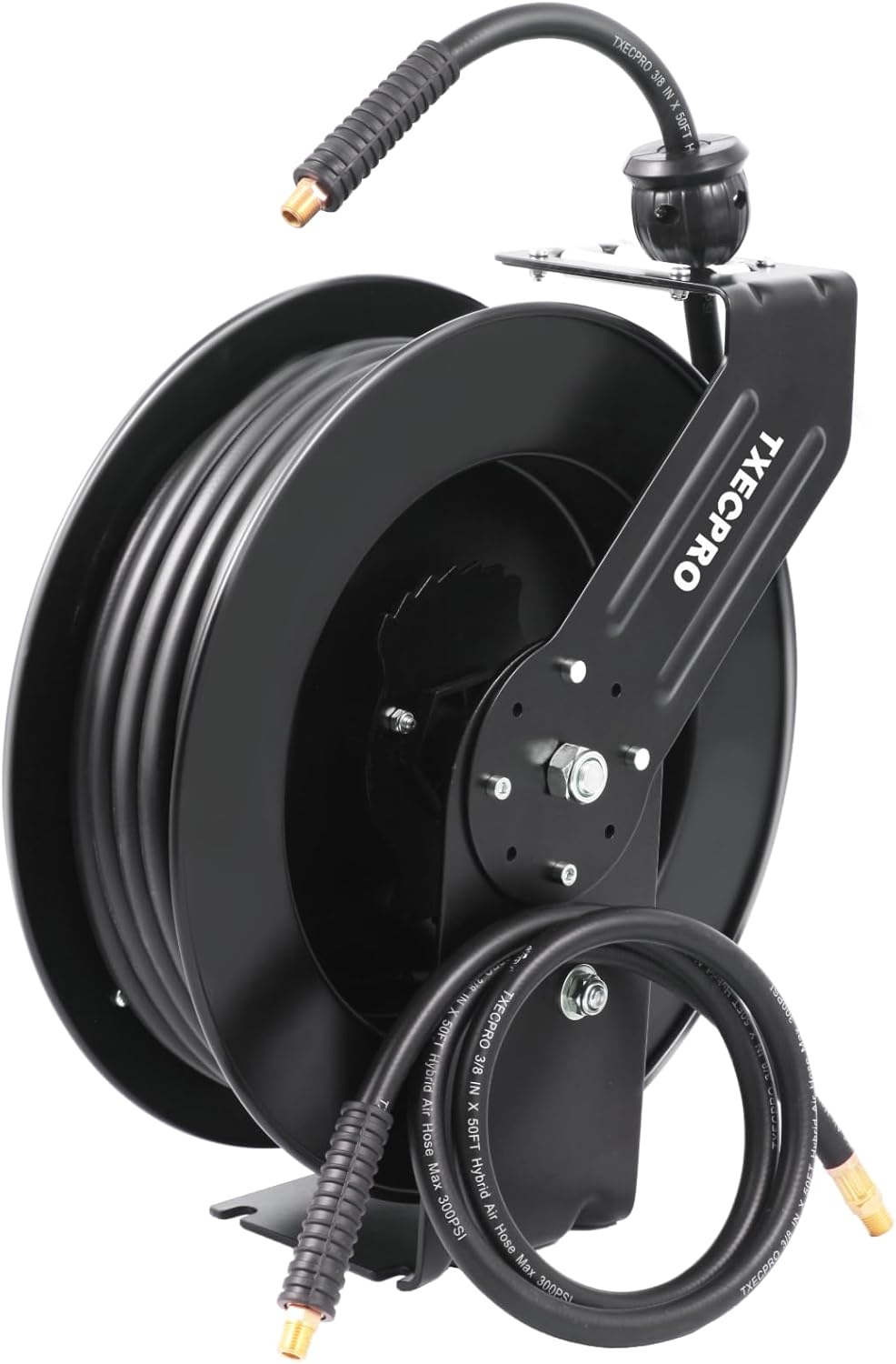Retractable Air Hose Reel with 65 FT Hybrid Hose for Heavy Duty