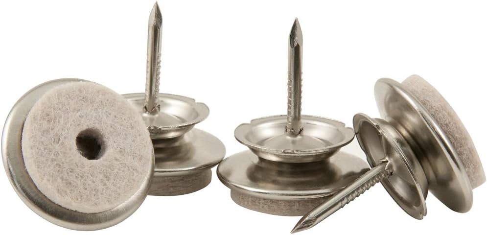 Felt Swivel Glides for Wooden Furniture - Protect Floors with SOFT TOUCH - Brass, Round (4 pcs)