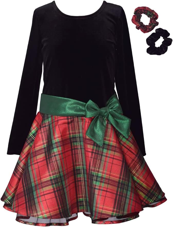 Bonnie Jean Girls Holiday Christmas Dress - Classic Plaid Style