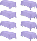 BRILLMAX Lavender Tablecloths 70 x 120 in 8 Pack - Durable Linen-Feel