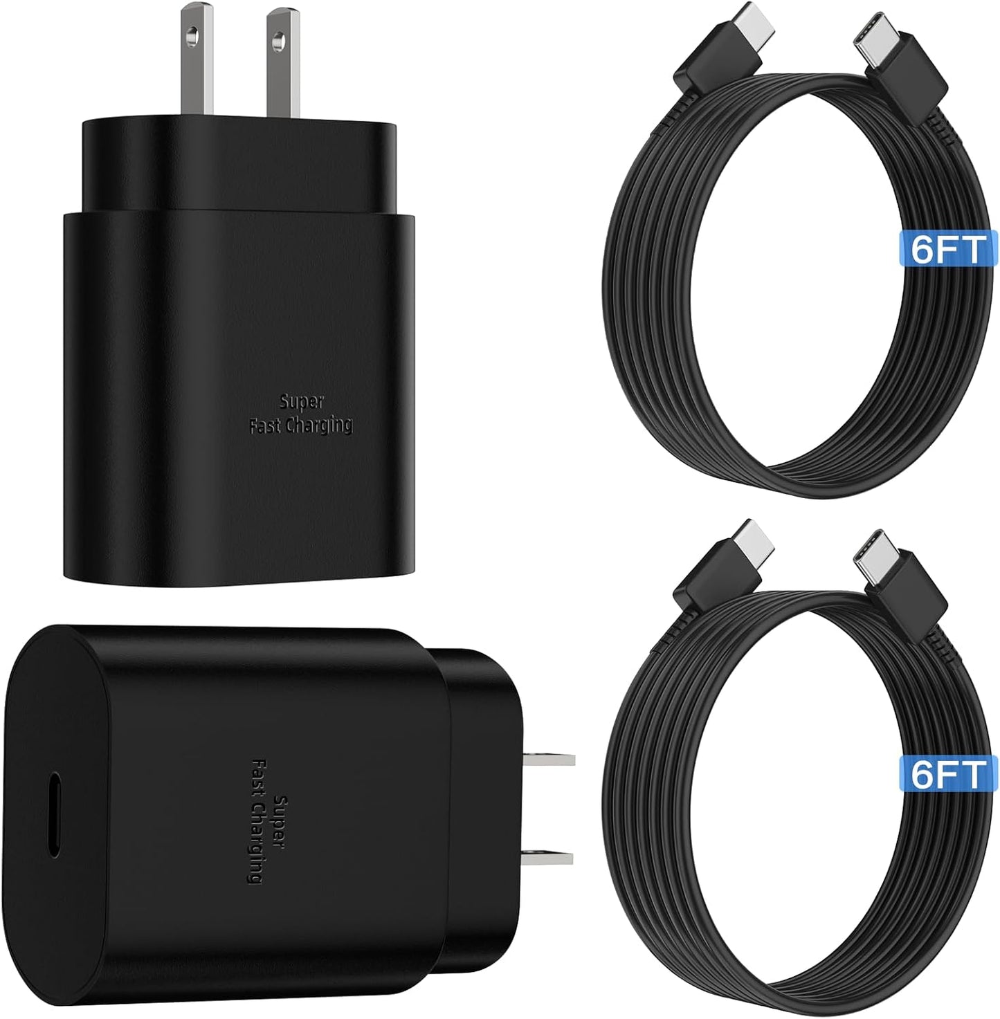 Ultra-Fast 25W USB C Charger 2-Pack for Galaxy & More