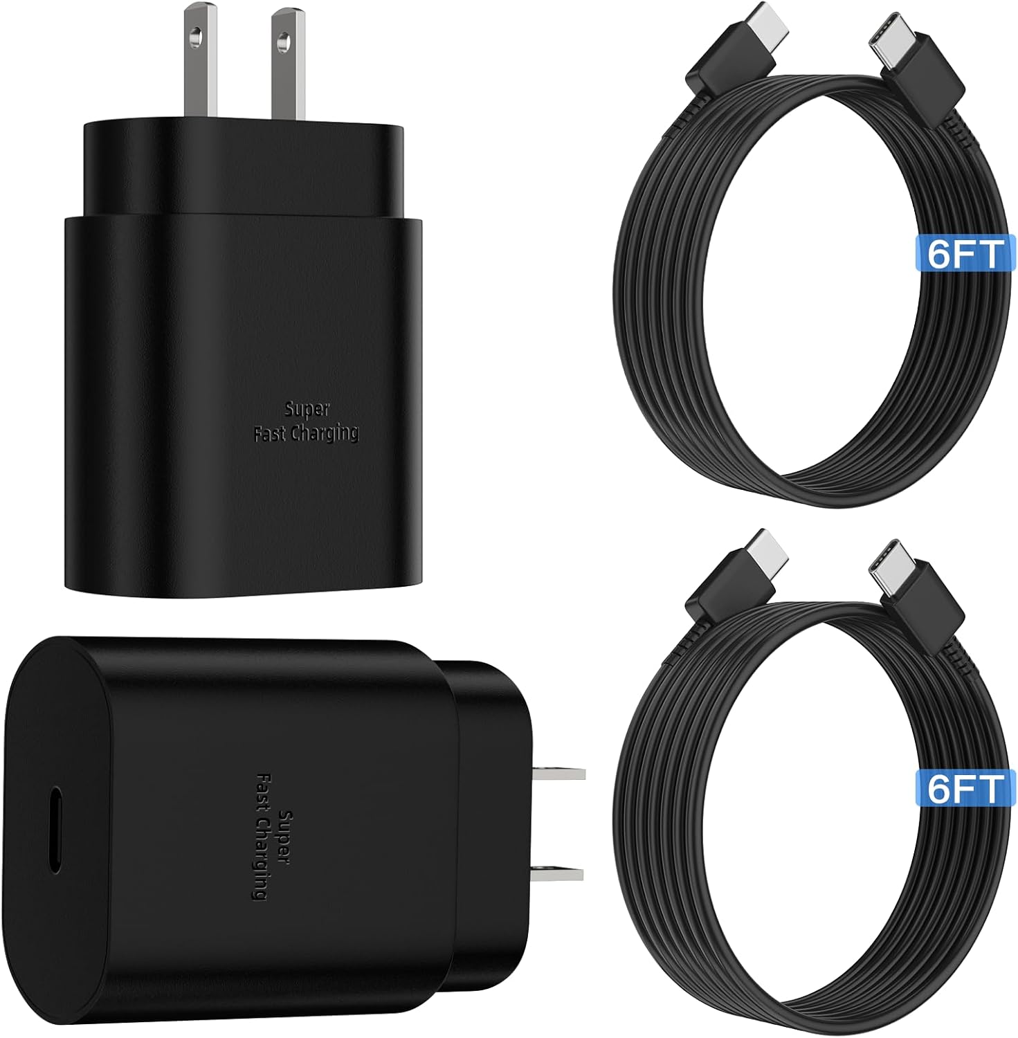 Ultra-Fast 25W USB C Charger 2-Pack for Galaxy & More