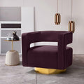 Swivel Accent Chair, Modern Velvet, Purple