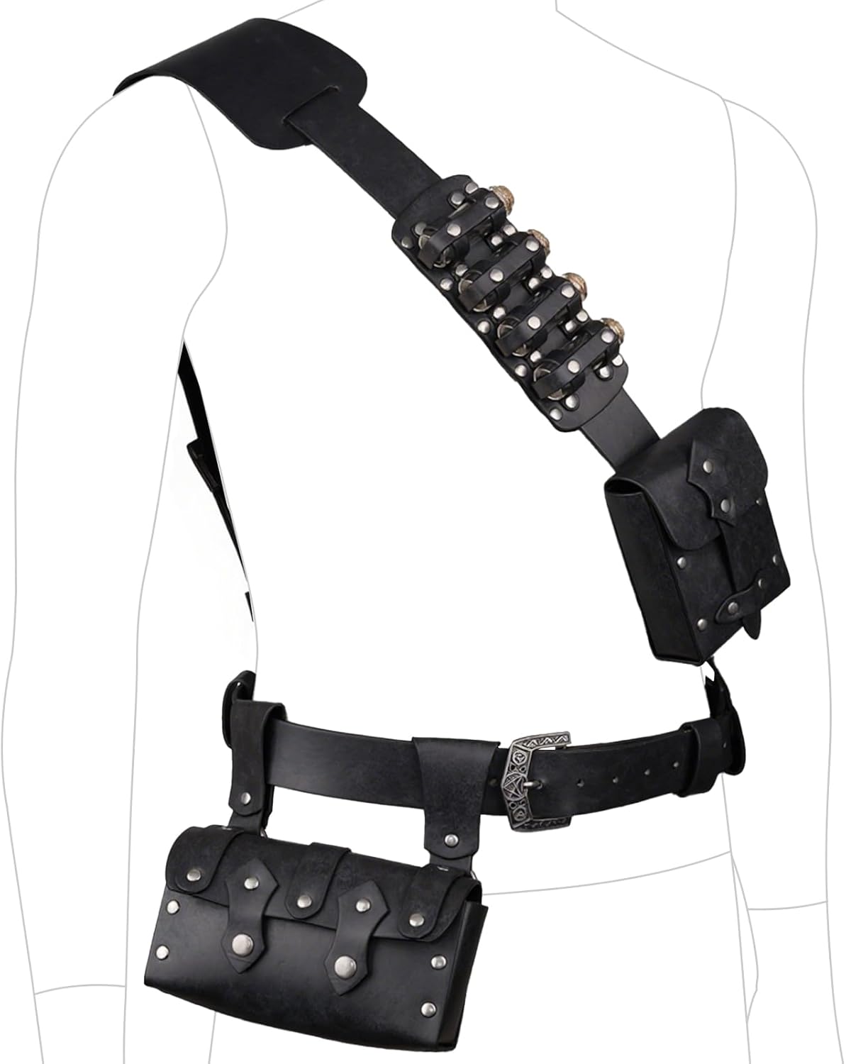 Medieval Baldric Tactical Belt Set for Cosplay and Events