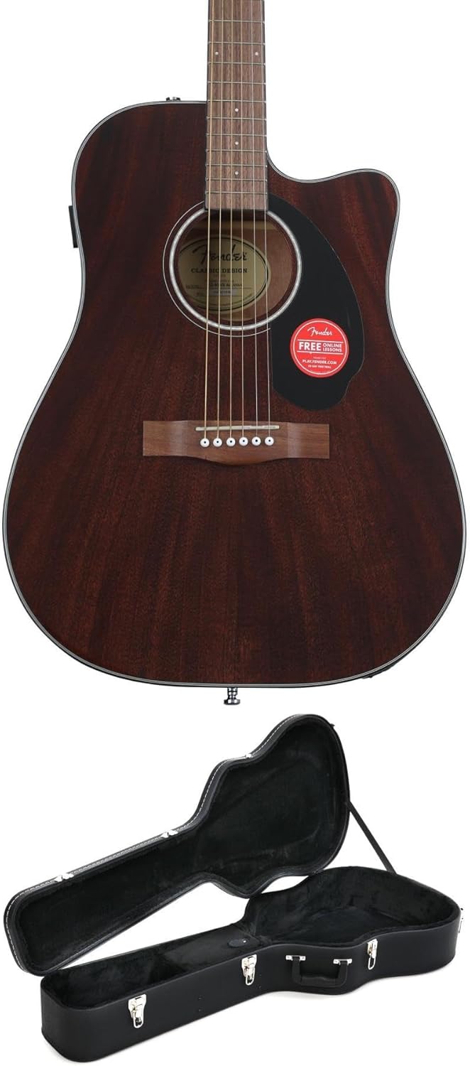 Fender CD-60SCE All Mahogany Guitar Bundle - Rich Natural Sound