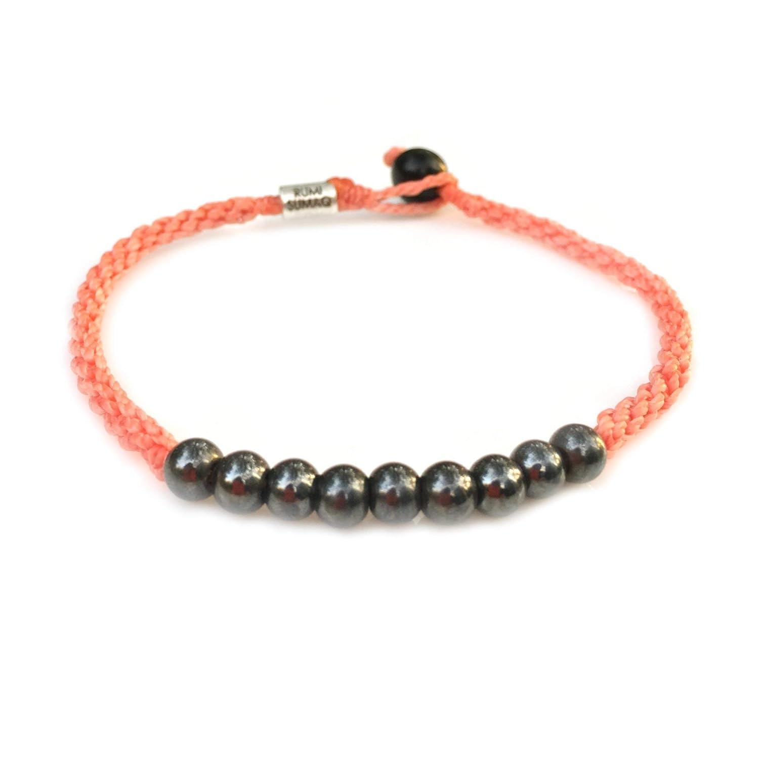 Beaded Hematite Stone Rope Anklet for Men and Women Beach Jewelry