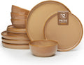 Ceramic Dinnerware Set for 4 - Reactive Glaze Plates and Bowls