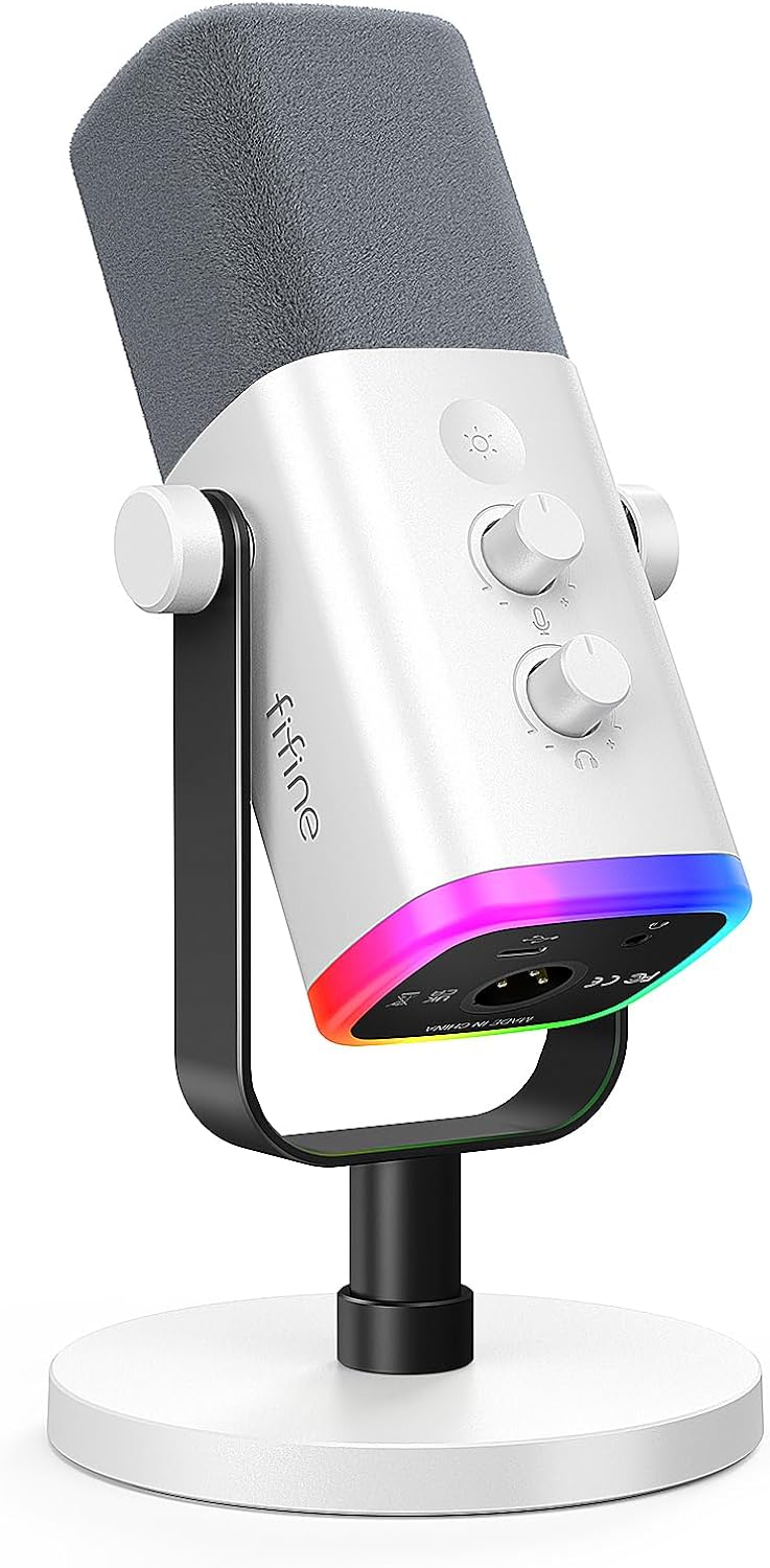AmpliGame AM8: Pro Gaming Mic with Gain Knob