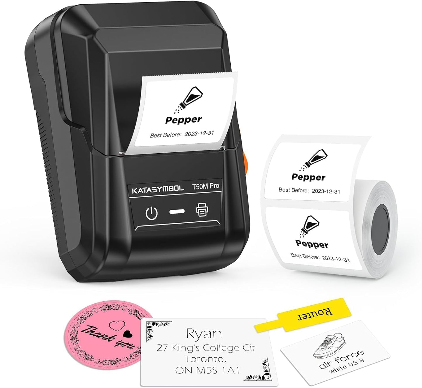 Versatile Bluetooth Label Maker with 40 Fonts