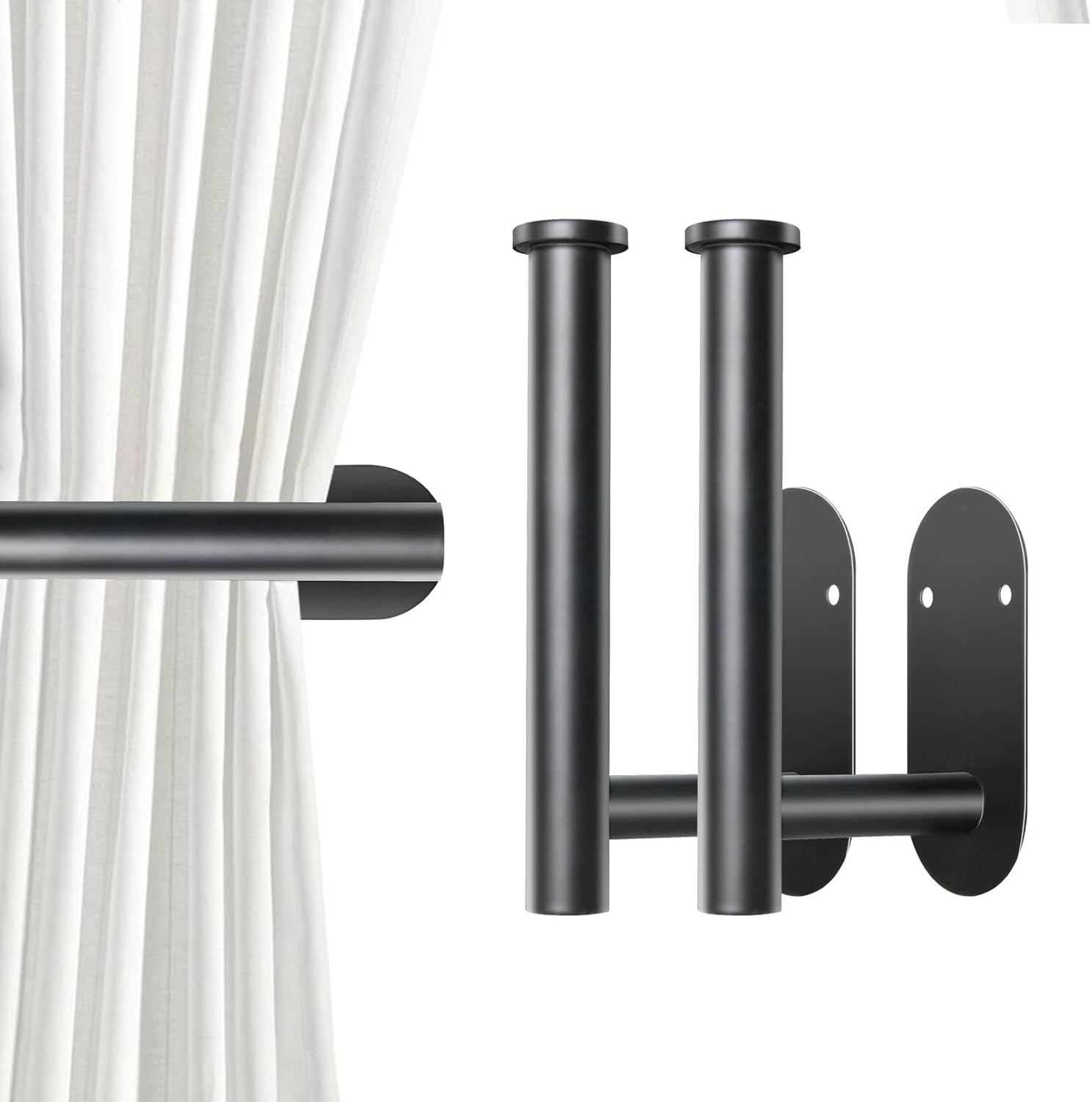 Easy Install Curtain Holdbacks - 2 Pack
