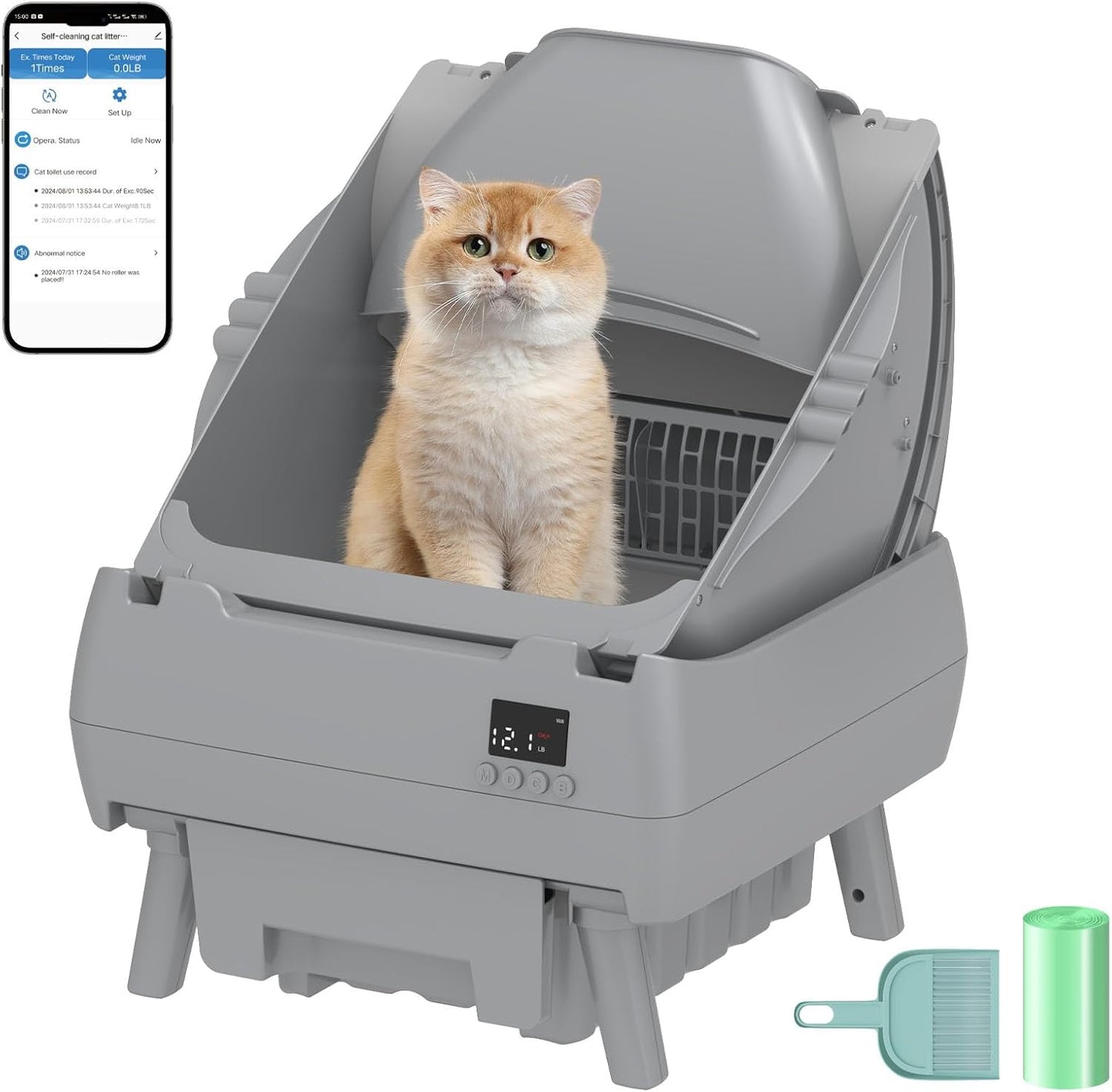 Automatic Cat Litter Box with APP Control and Smart Monitor
