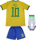 Vintage Brasil Home #10 #9 Retro Football Kids Jersey Set - Youth Fit