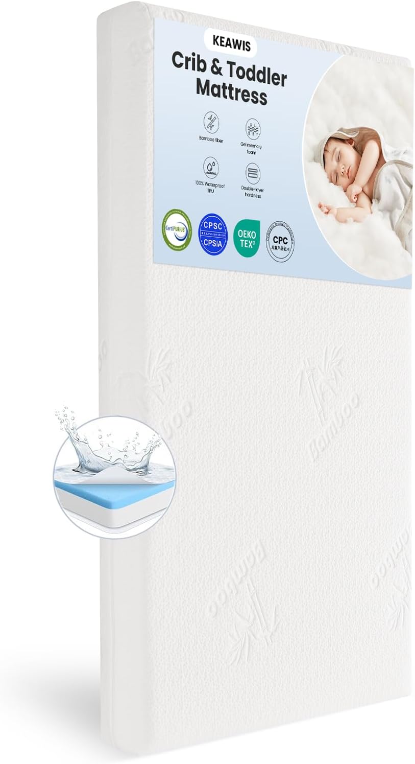 Memory Foam Crib & Toddler Mattress with Dual-Sided Comfort