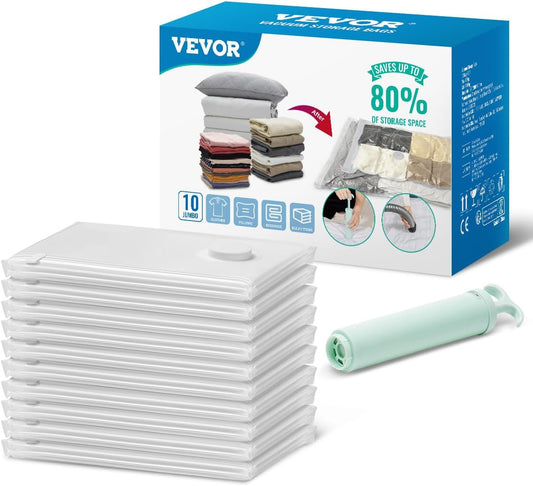 10 Jumbo Vacuum Space Bags by VEVOR - Maximize Storage Space!