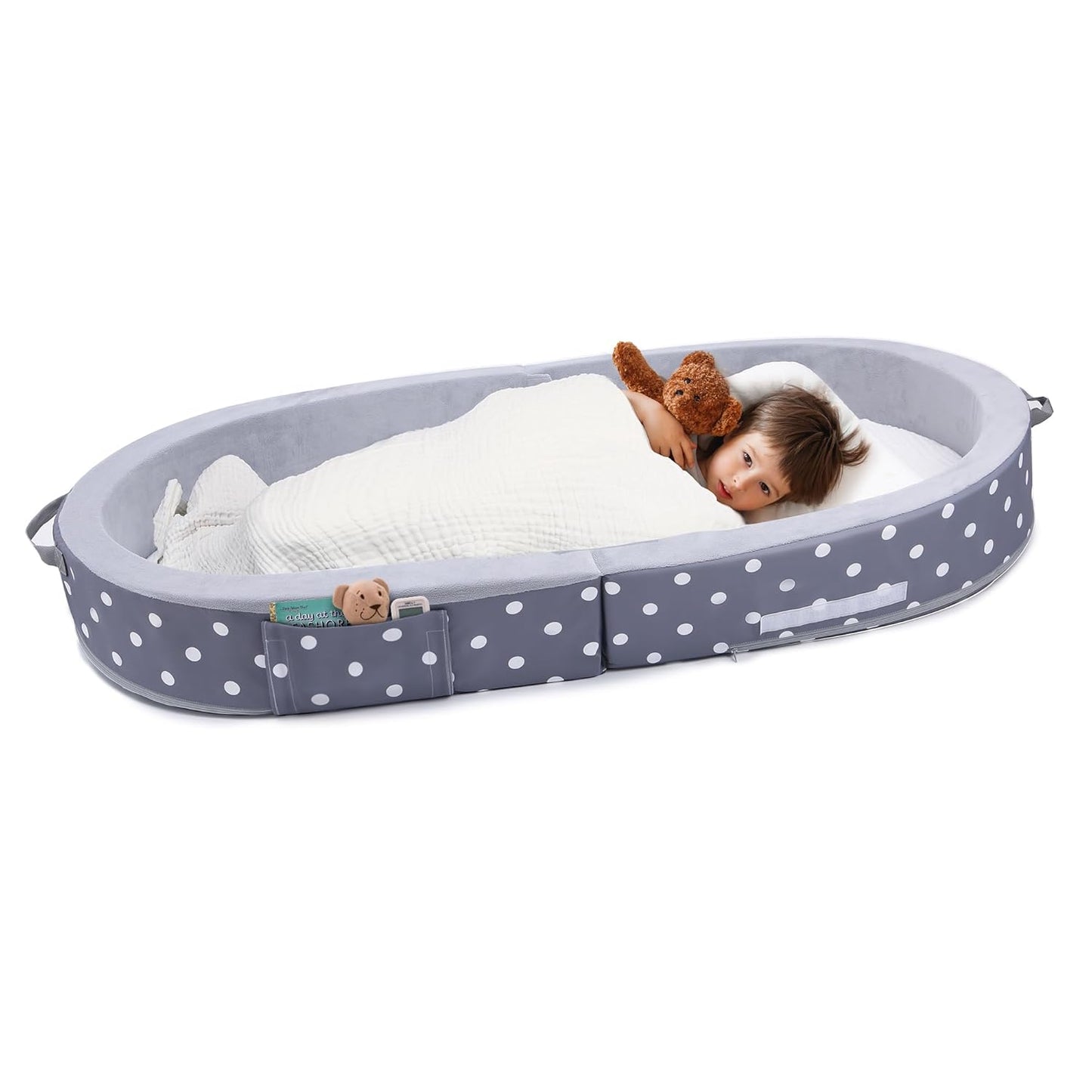 Mooedcoe Portable Foldable Toddler Travel Bed for Kids Comfort