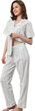 100% Cotton Pajamas for Women 2-Piece Set - Soft (Style P3KB)