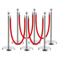 LOVMOR Stainless Steel Stanchion Post Set with Velvet Ropes