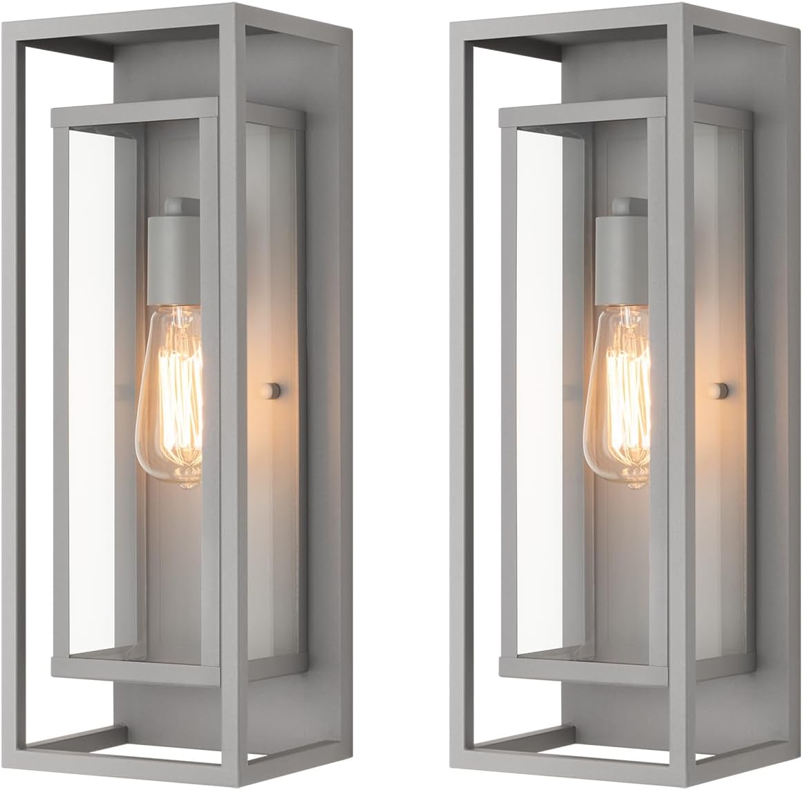 Classic Outdoor Wall Sconce 1 Light in Rectangular Metal Frame